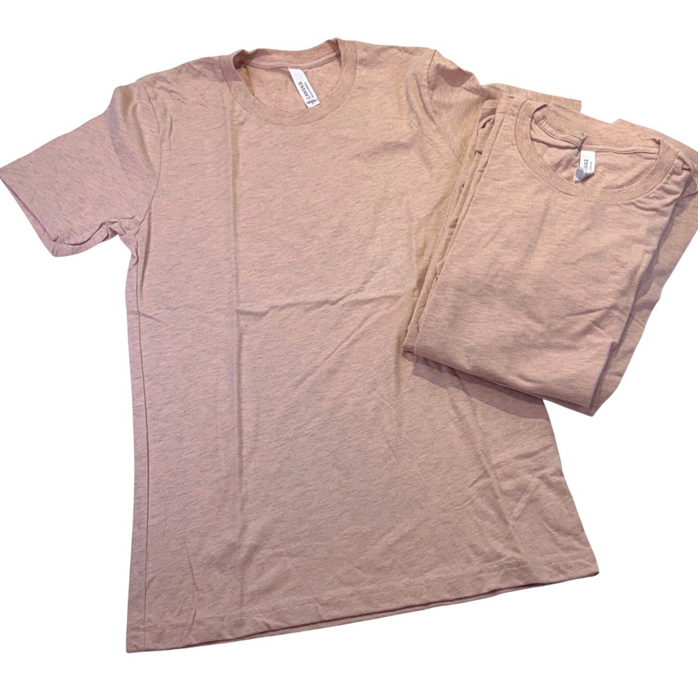 Bella + Canvas Heather Peach Blank T-Shirt Bundle of 5 Shirts XS SM MED 1226C7